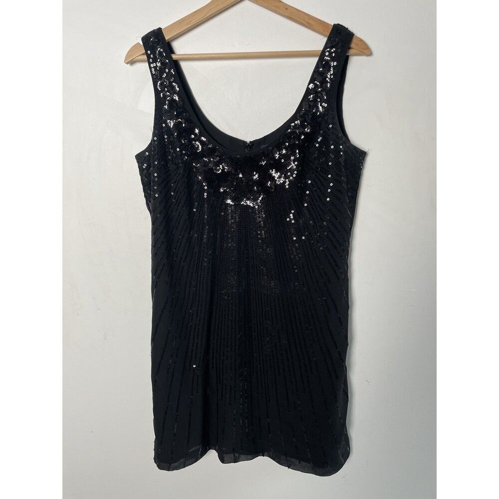 White House Black Market Sequin Tank Dress Women's Size 8 Little Black Dress